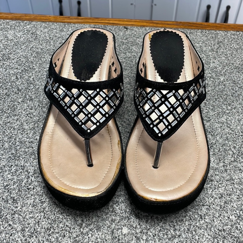 Italina Thongs with Rhinestones